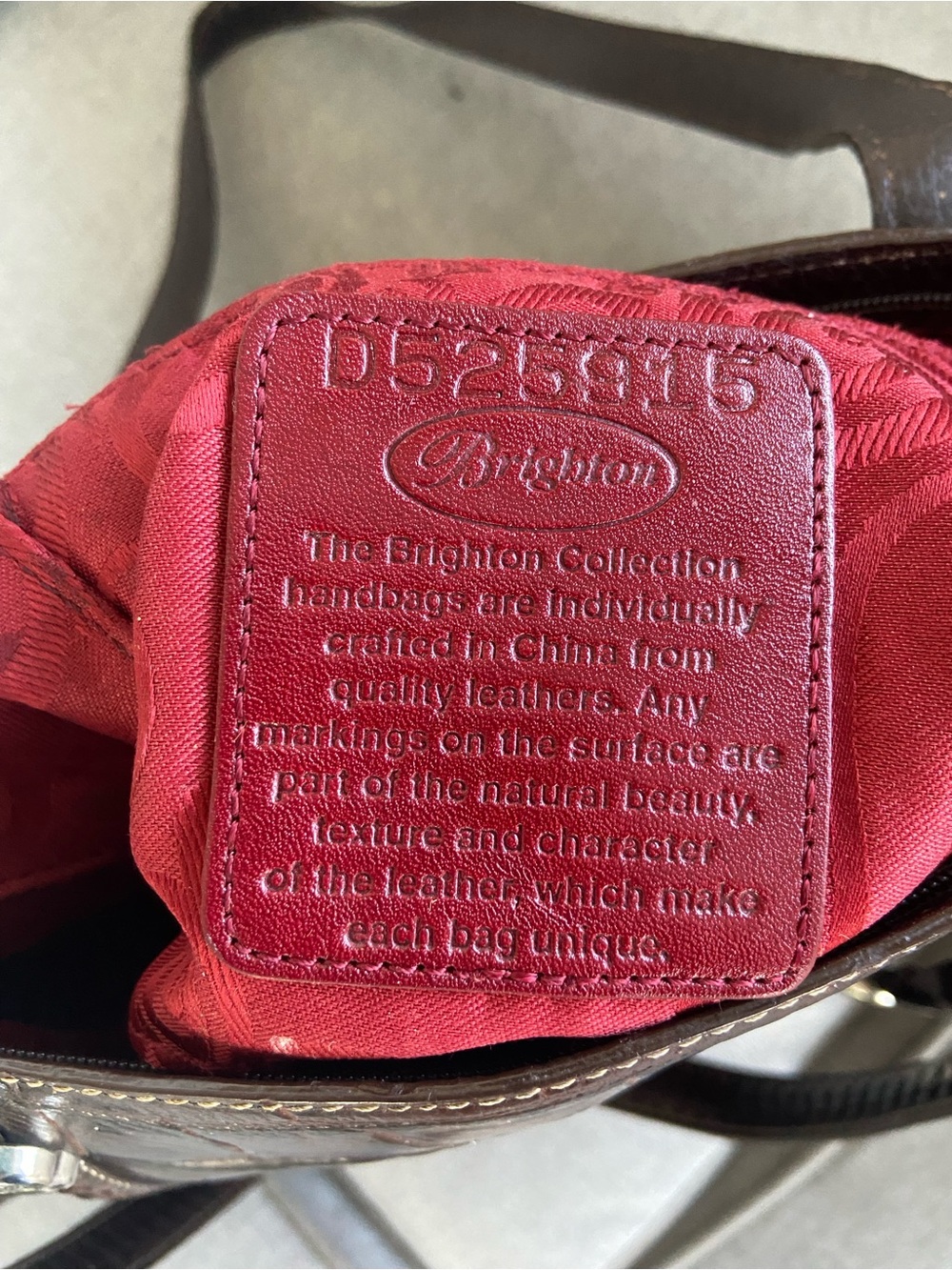 Brighton Brown Croc-Embossed Shoulder Bag with Heart Charm - Picture 2 of 5
